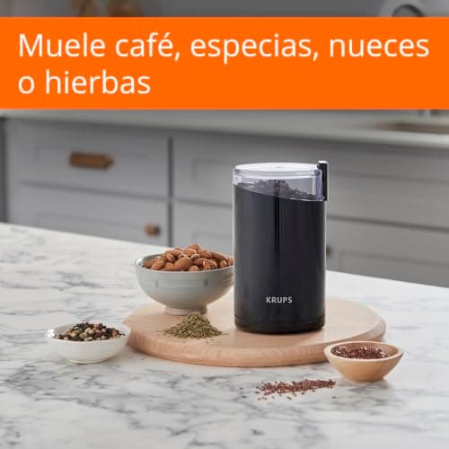 KRUPS Precision Electric Coffee Grinders, 3 oz Capacity, 200W Motor, Stainless Steel Blades for Uniform Grinding of Beans, Herb and Nuts, Coffee and Spice Grinder Electric, (Black) — view 2