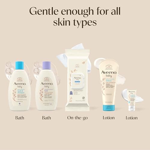 Aveeno Baby Welcome Little One Gift Set, Baby Essentials Set with Daily Moisture Wash and Shampoo, Calming Comfort Bath, Sensitive All Over Wipes, Body Lotion, & Healthy Start Balm, 5 Items — view 5