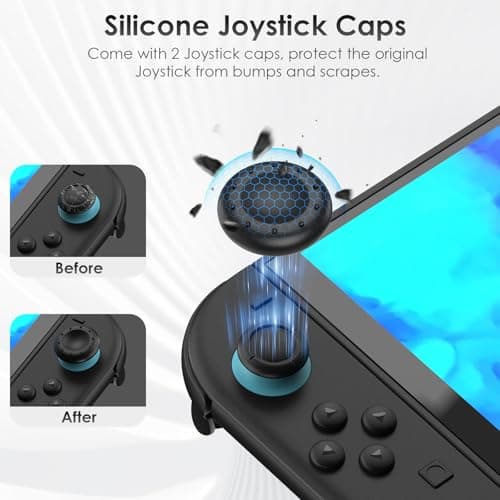 SPOVEN for Nintendo Switch 2 Case Black (2025), Portable Large Capacity Carrying Protective Hard Shell Travel Case, 4 in 1 Accessories Bundle with 2 Screen Protectors, 2 Thumb Grip Caps & Installation Tray — view 8