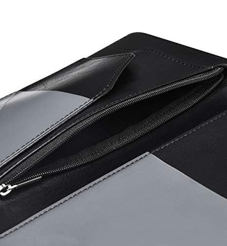HerriaT Server Books for Waitress - Leather Waiter Book Server Wallet with Zipper Pocket, Cute Waitress Book&Waitstaff Organizer with Money Pocket Fit Server Apron（Classic Black） — view 5