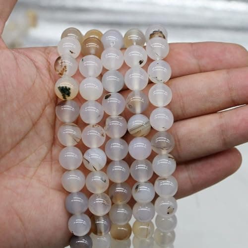Malahill semiprecious Stone Beads for Jewelry Making, Sold per Bag 5 Strands Inside, Flower Agate 8mm — view 5
