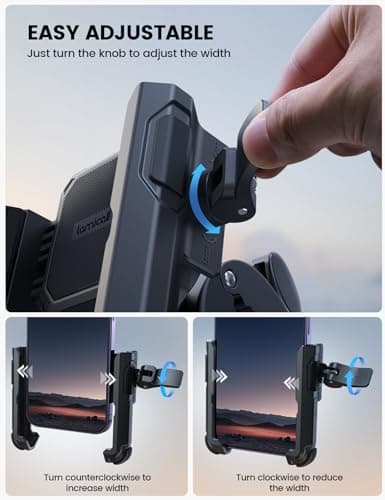 Lamicall Motorcycle Phone Mount Holder - [Camera Friendly] [1s Lock] Bike Phone Holder Handlebar Clamp, Bicycle Scooter Phone Clip, for iPhone 14 15 16 17 Pro Max Plus, 2.4~3.54" Wide Phone, Golf Cart — view 2