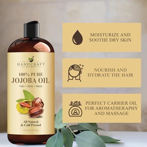 Handcraft Blends Jojoba Oil - Cold-Pressed 473 ml - 100% Pure and Natural Premium Grade Carrier Oil for Skin and Hair - Body Massage - Hexane-Free — view 5
