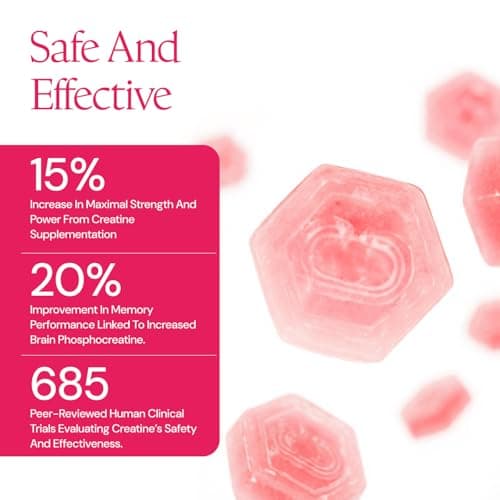 Create Creatine Monohydrate Gummies for Men & Women, Boost Focus, Strength, and Endurance, Anti-Melting Formula, Vegan, Gluten-Free, Non-GMO, 1.5g of Creatine per Gummy (Watermelon) — view 7