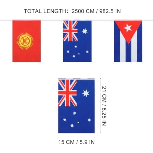 MAGICLULU 100 Countries String Flag Banner 82FT, International World Flags Bunting for Theme Party,Bars,School,Garden,Sports Game Events,Grand Opening,Classroom,Cultural Festival Decor — view 4
