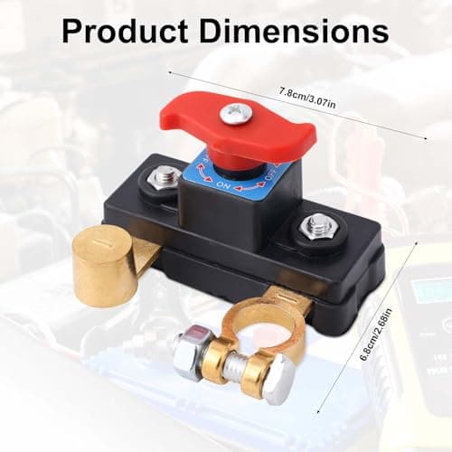 Car Battery Cut Off Switch, Pure Copper High Conductivity Battery Disconnect Switch Stable Transmission for Car Truck Boat RV