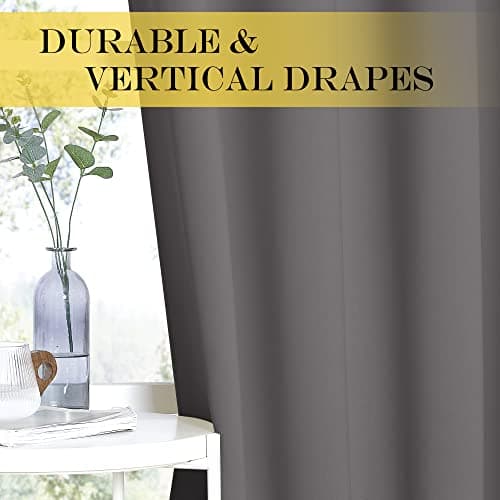 NICETOWN Blackout Window Curtain for Bedroom - (Grey Color) Home Decoration Thermal Insulated Room Darkening Drape/Drapery, W52 x L63 Inch, 8 Grommets/Rings Top, 1 Panel — view 5