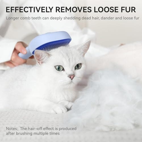 aumuca Pet Coat Care for Horse Dog Cat, Cat Brushes for Indoor Cats, Horses Grooming Deshedding Brush, Pet Massage Removes Loose Fur, Blue — view 5