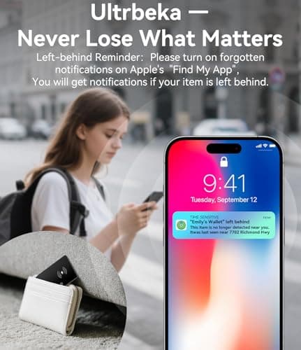 Ultrbeka Ultra-Thin Wallet Tracker Card, Rechargeable 0.094in IP68 Waterproof Bluetooth Tracker for Wallets, Passport, Work with Apple Find My, Card Locator [Apple MFi Certified] iOS Only — view 5