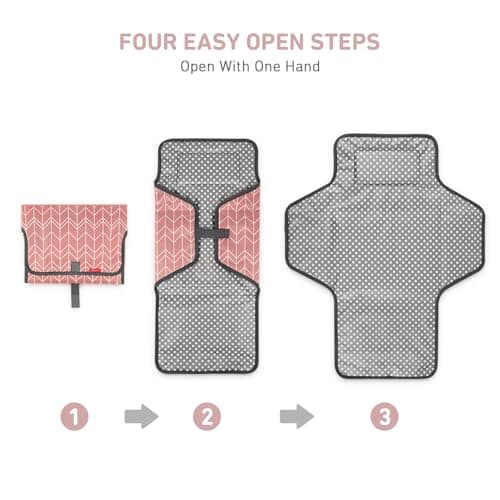 Babebay Waterproof Portable Diaper Changing Pad, Foldable Travel Changing Mat for Baby Girl Boy, Lightweight Travel Changing Station, Boho Geometric Pattern — view 3