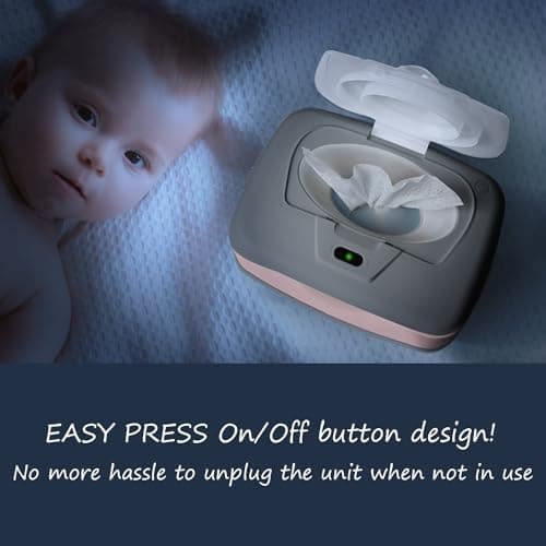 Baby Wet Wipe Warmer, Dispenser, Holder and Case - Easy Press On/Off Switch, Only Available at Amazon — view 5