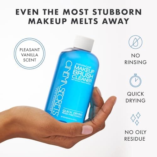 Cinema Secrets Original Blue Vanilla Makeup Brush Cleaner Solution - Professional Cleanser for Makeup Brushes - Quick-Drying, Rinse-Free Formula - Removes Stubborn Waterproof Make Up (16 fl oz) — view 2