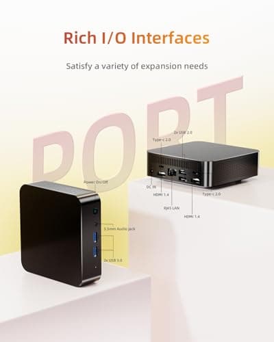 chatreey Mini PC N3150 (4C/4T, 2.08GHz Max) 8GB RAM 256GB SSD, 2X Type-c Mini Computer with 2x2K Display/WiFi 5/BT 4.2/RJ45 LAN/USB 3.0/6W TDP (1 PCs) — view 5