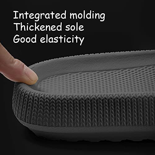 House Slipper For Man Women Pillow Slides Non-Slip Lightweight Open-toe Shower Shoes Quick Drying Extra Thick Sandals (Black, numeric_9_point_5) — view 4