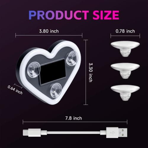 DICIMITH Solar Power Heart Light for Car, 1PCS