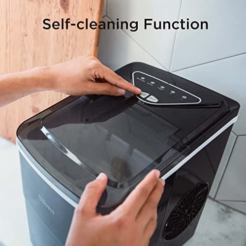 Silonn Ice Maker Countertop, 9 Cubes Ready in 6 Mins, 26lbs in 24Hrs, Self-Cleaning Ice Machine with Ice Scoop and Basket, 2 Sizes of Bullet Ice for Home Kitchen Office Bar Party — view 5