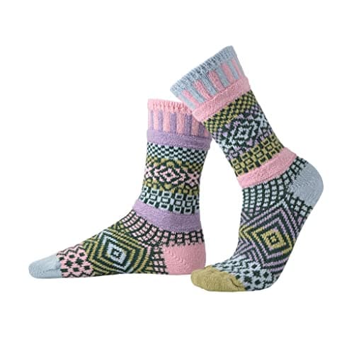 Solmate Socks - Mismatched Crew Socks for Women or Men, Lilac, Small