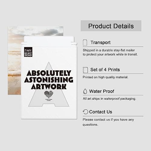 SIGNWIN Poster Bathroom Decor 11"x14"x 4, Wall Art Room Decor Multicolor for Living Room, Bedroom, Office White Minimal Beach Shore Ocean Sea Seashell Landscape Nature Wilderness Realism Landscape — view 5