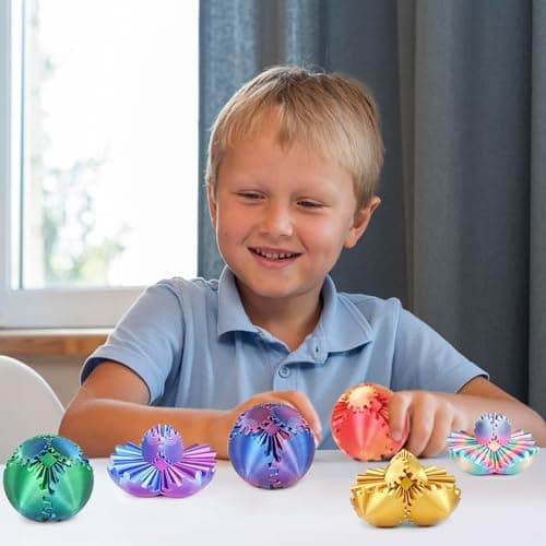Gear Ball, 3D Printed Gear Sphere Fidget Toy, Sensory Stress Relief Ball for Kids and Adults, ADHD Autism Desk Toy Stocking Stuffer Unique Fun Office White Elephant Gift (Light Purple, 2.6 inches) — view 5