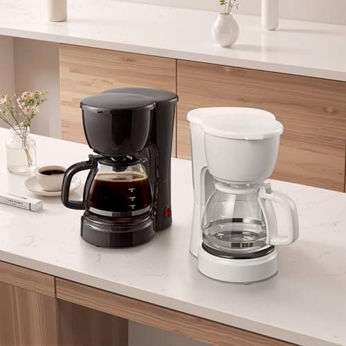 White 5-cup drip coffee maker. Compact coffee brewer for home kitchens and small spaces. — view 2