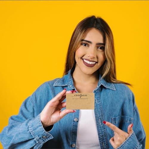 MOKTREGD 200 Pack Blank Coupon Cards Kraft, 3.5"x2" Gift Cards, Little Make Your Gift Certificate, Vouchers for Present, Holiday, Valentines Simple Redeemable For Design, Lots of Space to Write — view 2
