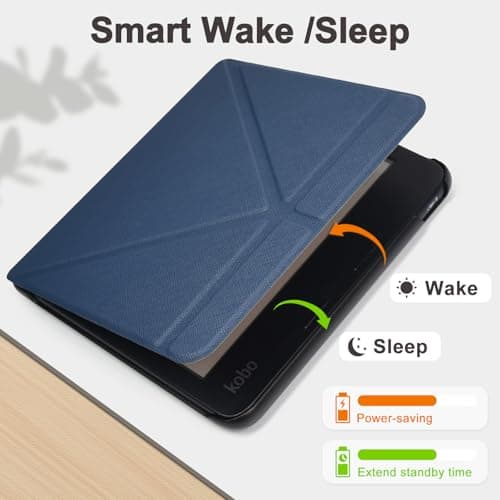 Tenano Case for 7" Kobo Libra Colour (Model: N428, 2024 Release), Foldable Cover with Auto Sleep/Wake, Blue — view 2