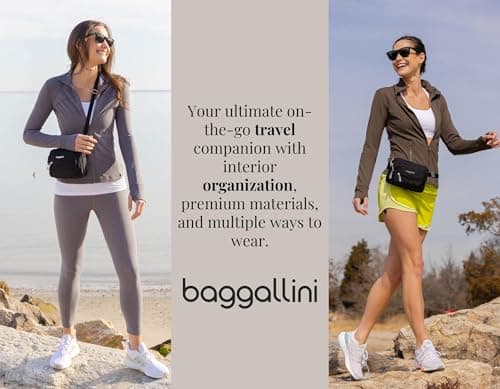 Baggallini unisex adult Triple Zip Bagg cross body handbags, Black, One Size US — view 3