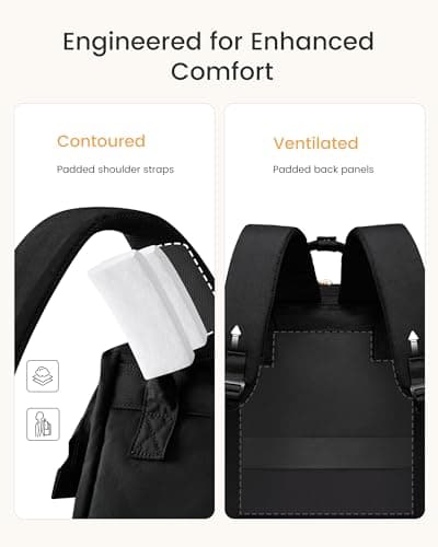LOVEVOOK Laptop Backpack for Women with Giant Tumbler Holder Pocket,15.6 inch Waterproof Travel Backpack Purse Computer Laptop Bag,Professional Work College Nurse Teacher Backpack Casual Daypack,Black — view 5