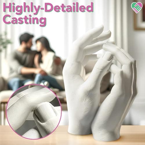 Luna Bean Hand Casting Kit – The Original Hand Mold Kit for Couples – Gifts for Him and Her - Anniversary Engagement Birthday Gifts for Women Men Mom Wife Boyfriend Girlfriend Wedding Bridal Shower — view 4