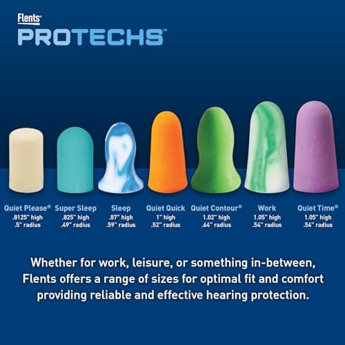 Flents Protechs Quiet Time Foam Ear Plugs, NRR 33, 10 Pair, Purple — view 3