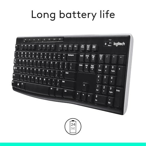 Logitech K270 Full Size Wireless Keyboard for Windows - Black — view 2