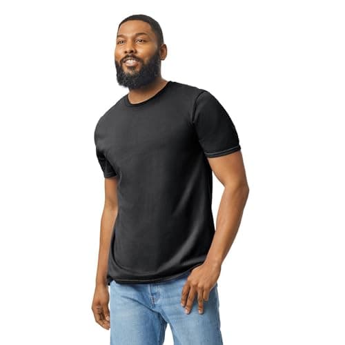 Gildan Adult Softstyle Cotton T-Shirt, Style G64000, Multipack, Black (2-Pack), 2X-Large