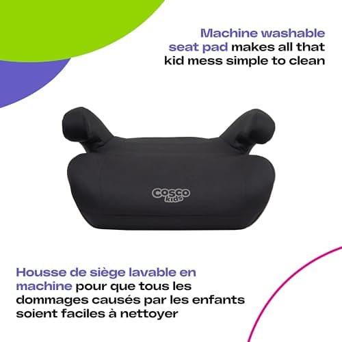Cosco Kids Topside Lightweight Backless Belt-Positioning Booster Car Seat, Washable Cover, Black — view 5