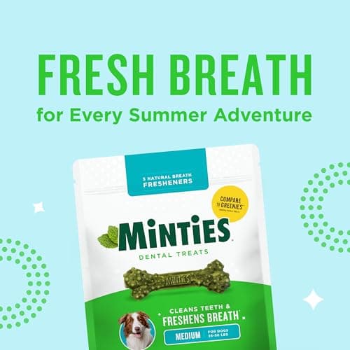 Minties Dental Chews for Dogs, 40 Count, Vet-Recommended Mint-Flavored Dental Dog Treats for Medium Dogs, Bones Clean Teeth, Fight Bad Breath, and Removes Plaque and Tartar — view 9