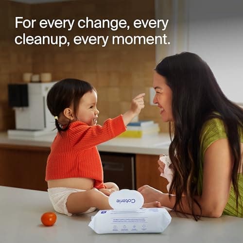 Coterie Baby Wipes for Sensitive Skin, Plant-Based and Plastic-Free Fibers, 99% Water, Hypoallergenic, pH Balanced, Unscented, Clean and Gentle Baby Essentials, 8 Pack, 448 Count — view 5