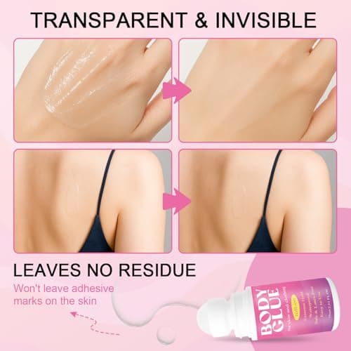 Strong Hold Body Glue for Skin and Fabric, Roll On Clothing Adhesive for Dresses and Dance Costumes, Sweat Resistant Fashion Glue for Socks, Strapless Tops, Performance Wear, 75ml (75ml) — view 2