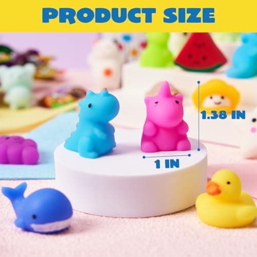 JOYIN Mochi Squishy Toys Set, Random 25 Pack Mini Squishy Mochi, Party Favors for Kids, Kawaii Stress Relief Toys, Basket Stuffers, Goodie Bags Fillers, Birthday Gifts, Classroom Prizes — view 5