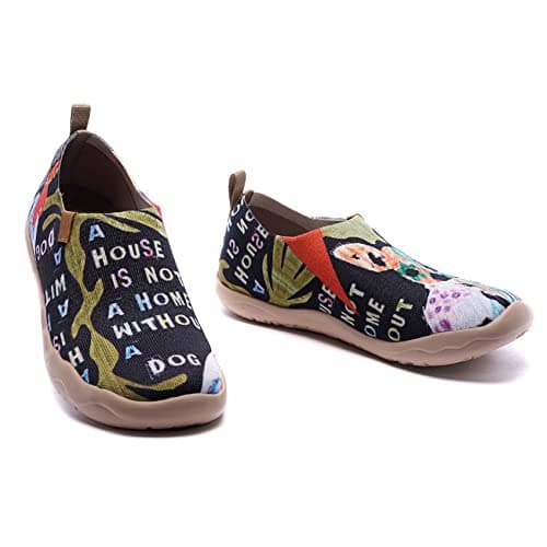 UIN Women's Slip On Sneakers Casual Loafers Knit Art Painted Comfort Soft Walking Shoes Chihuahua (40) — view 7