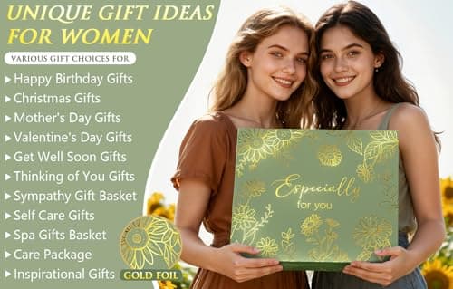 Birthday Gifts for Women Self Care Get Well Soon Gift Baskets, Spa Care Package Thinking of You Gift Set, Sympathy Inspirational Christmas Sunflower Gifts for Women Her Mom Friend Sister Wife Teacher — view 2