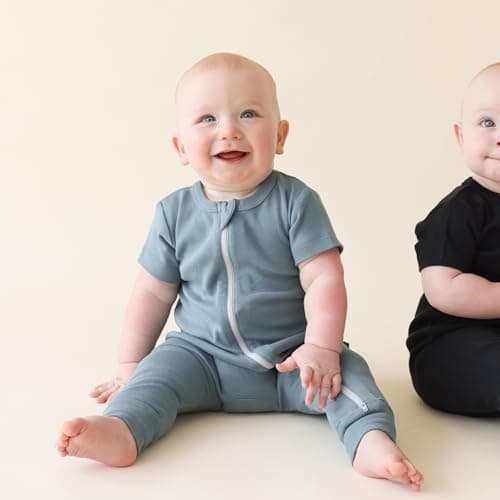 Parade Organic Essentials '2-Way' Zip Romper - Short Sleeve Ocean 0-3 Months — view 2