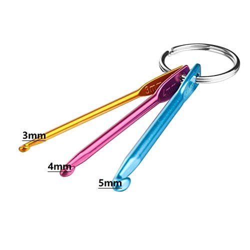 Zuoyou 4 Sets Mini Keychain Aluminum Crochet Hooks Knitting Needles 3 Sizes/Set (3mm,4mm,5mm) — view 4