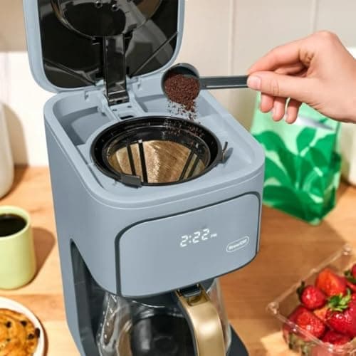 Wonderful Programmable 12-Cup Coffee Maker with Touch Controls, Auto Brew Timer, 1200W, 3 Brew Strengths, Keep Warm, Dishwasher-Safe, Premium Countertop Coffee Machine (Cornflower Blue)