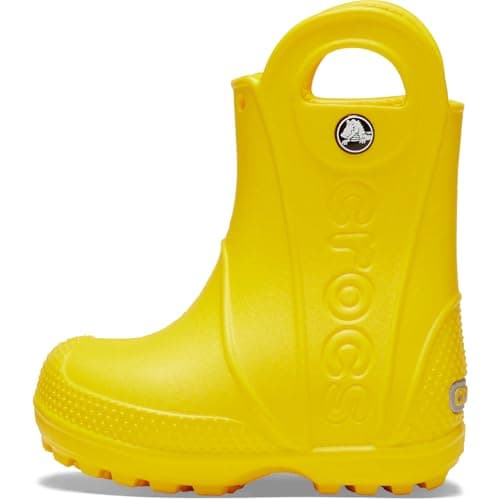 Crocs Unisex-Child Handle It Rain Boots, Yellow/Yellow, 7 Toddler