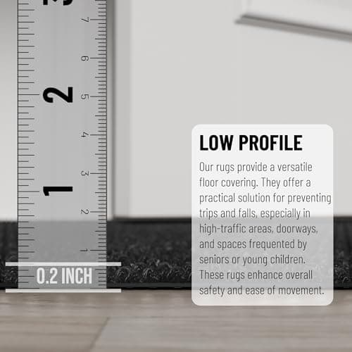 Ottomanson Commercial Scrape Rib Entry Mat – Heavy Duty Ribbed Floor Mat for High Traffic – Non Slip Rubber Back, Waterproof – Indoor Outdoor Use for Offices, Schools, Lobbies, 2'7" x 9', Black — view 4