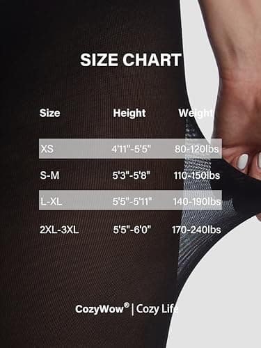 CozyWow Women's 80 Denier Run Resistant Tights lxl — view 5