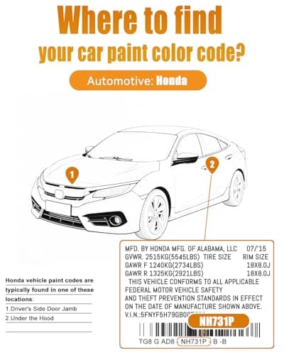 Crystal Black Pearl NH-731P Compatible with Honda 2-in-1 Touch Up Paint Pen Ultimate Car Scratch Repair Kit，Quick Fix Rust-Resistant and Long-Lasting Paint Scratch Remover