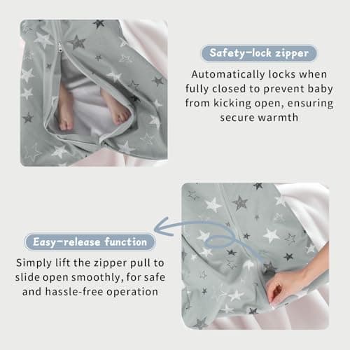 Wrrernsin Baby Sleep Sack 6-12 Months,100% Cotton TOG 0.5 Wearable Blanket for Boys and Girls, 3 Pack 2-Way Zipper Lightweight Sleeping Bags for Toddler Newborn Infant — view 2