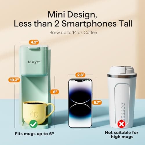 Tastyle Mini Single Serve Hot and Iced Coffee Maker for K Cup and Ground — view 3