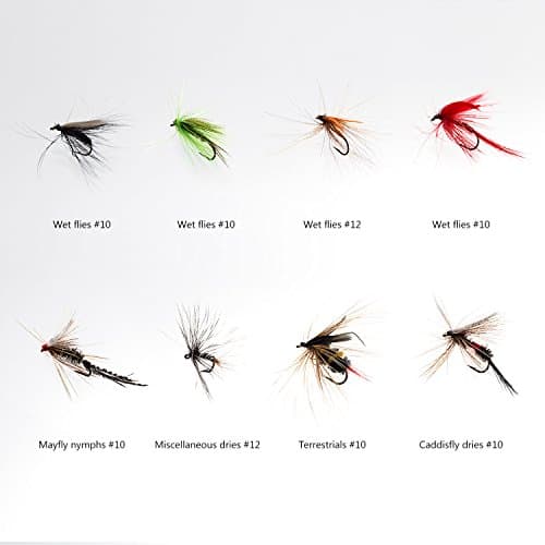 BASSDASH Fly Fishing Assorted Flies Kit, Pack of 64 pcs Including Dry and Wet Flies, Nymphs, Streamers, Terrestrials, Leeches and More, with Magnetic Fly Box — view 3