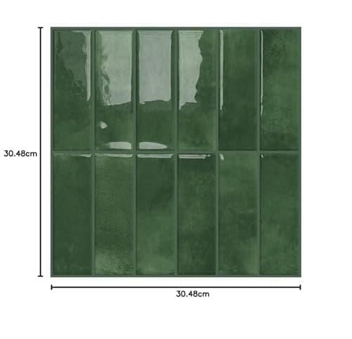 DEWOO Green Peel and Stick Backsplash Self Adhesive Wall Tiles 10-Sheet — view 6
